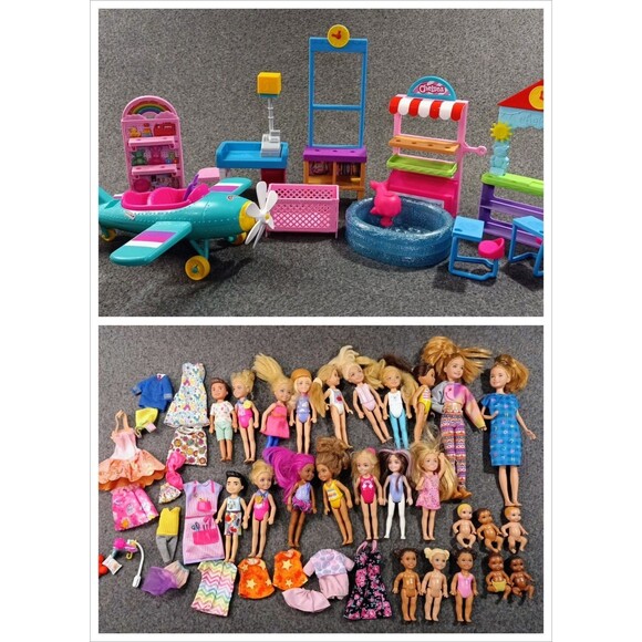 Mattel Chelsea's And Skipper Doll Lot with accessories